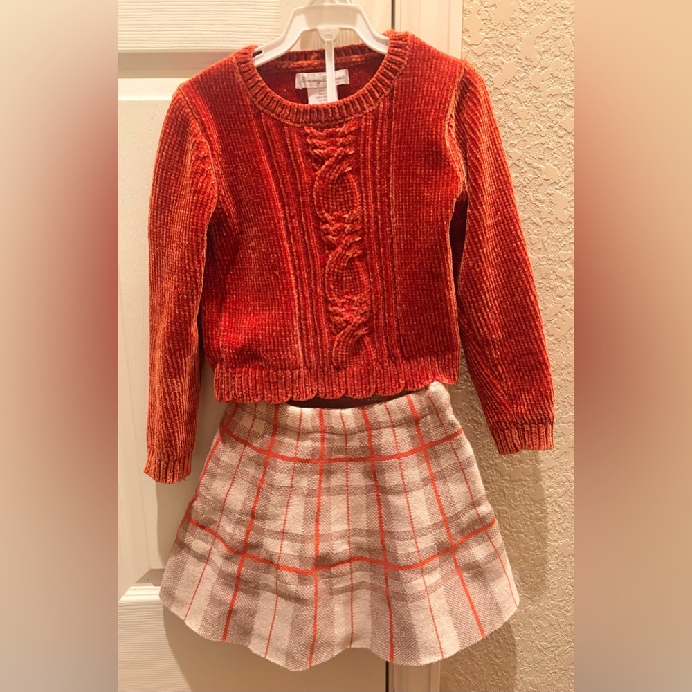Tommy Bahama Rust Velvet Top and matching skirt